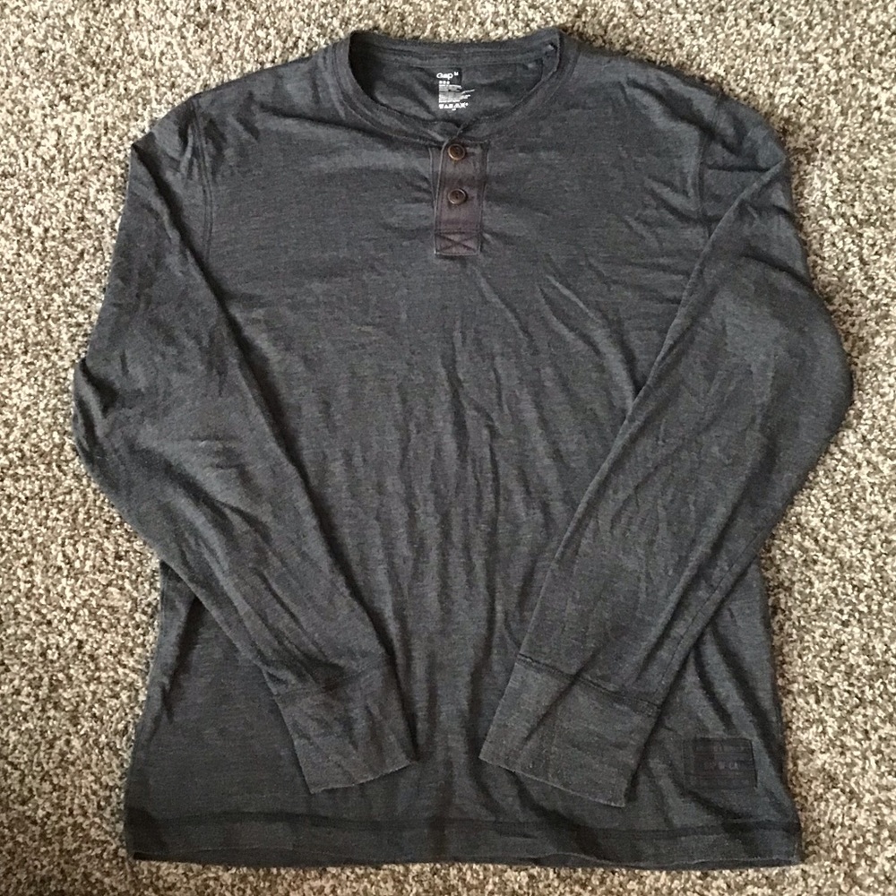 Gap Grey Long Sleeve Henley (M)